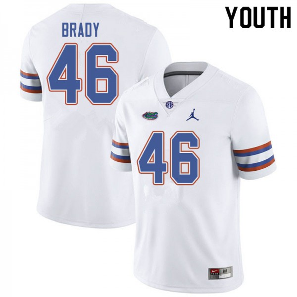 Jordan Brand Youth #46 John Brady Florida Gators College Football Jerseys White